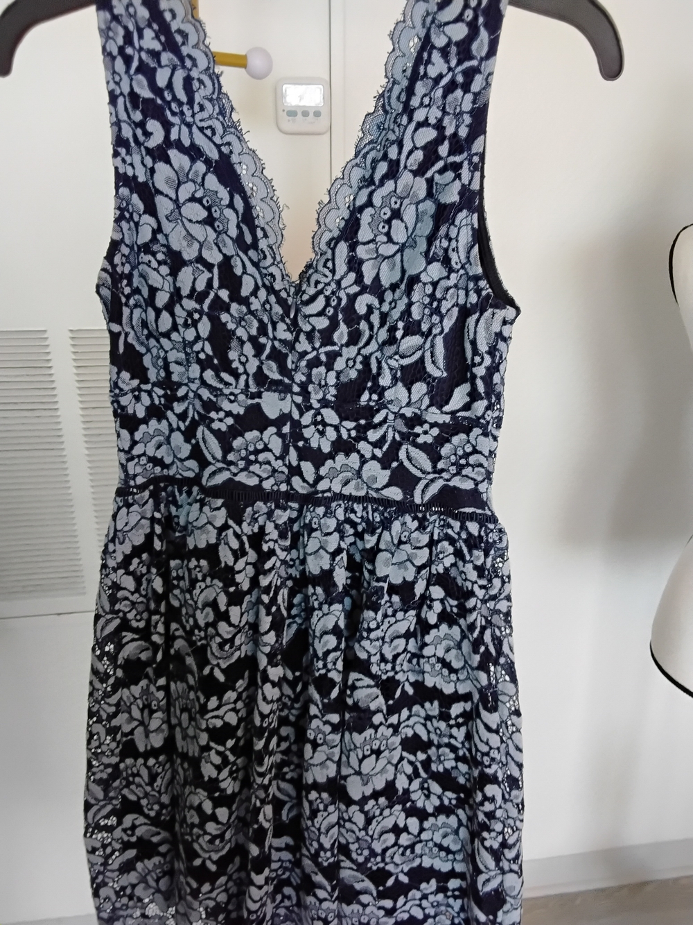 Altar'd State Navy and Light Blue Lace Dress